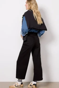 Jeans<GOOD AMERICAN Good Waist Palazzo Crop Black