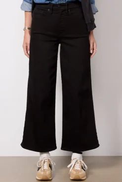 Jeans<GOOD AMERICAN Good Waist Palazzo Crop Black