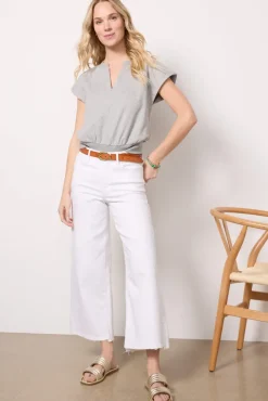 Jeans<GOOD AMERICAN Good Waist Palazzo Crop White002