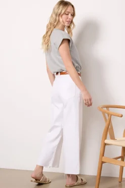 Jeans<GOOD AMERICAN Good Waist Palazzo Crop White002