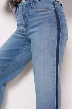 Jeans<GOOD AMERICAN Good Waist Palazzo Crop Tux Stripe Indigo857