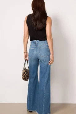 Jeans<GOOD AMERICAN Good Waist Palazzo Seamed Indigo659