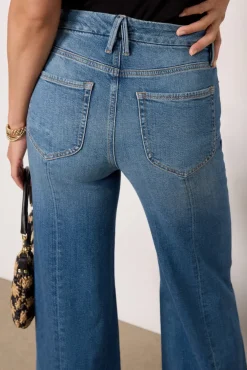 Jeans<GOOD AMERICAN Good Waist Palazzo Seamed Indigo659