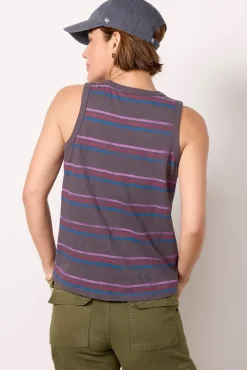 Tops & Tees<EVEREVE Gracie Stripe Tank Washedblack