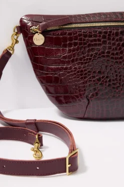 Bags<CLARE V. Grande Fanny Bordeauxcroco