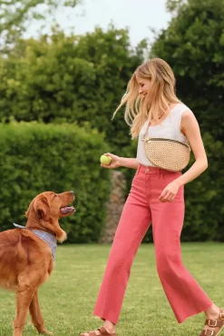 Bags<CLARE V. Grande Fanny Creamrattan
