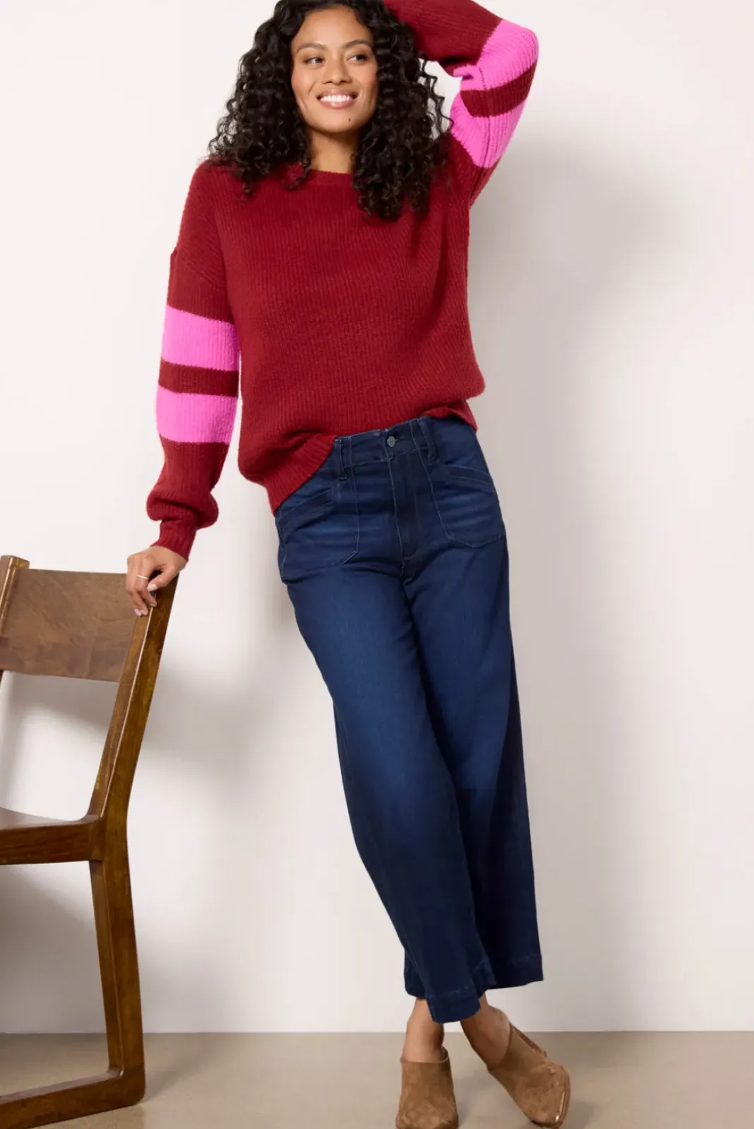 Sweaters<JOHN + JENN Greta Pullover Rosewood/Burgundy