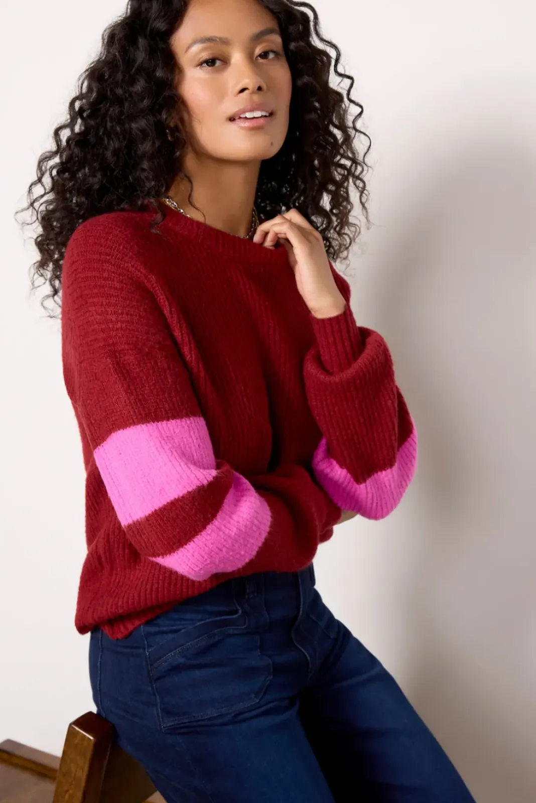 Sweaters<JOHN + JENN Greta Pullover Rosewood/Burgundy