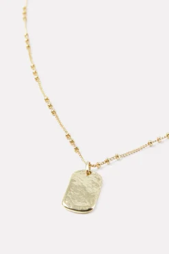 Jewelry<GORJANA Griffin Dog Tag Necklace Gold