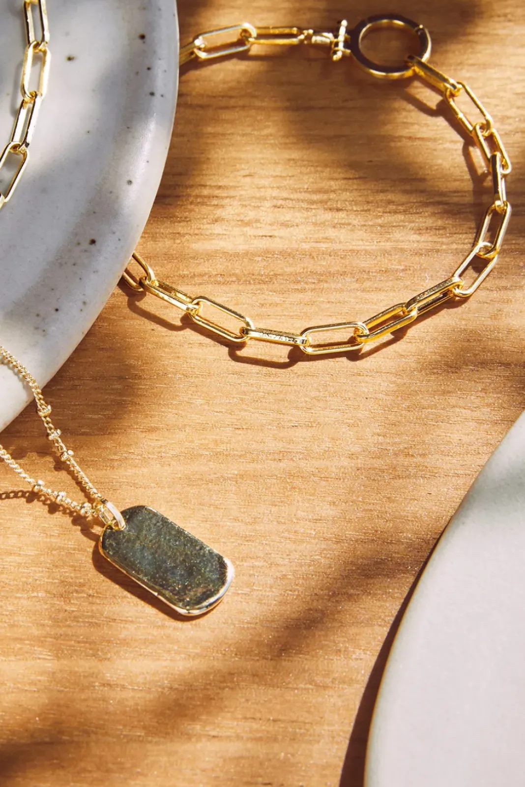 Jewelry<GORJANA Griffin Dog Tag Necklace Gold