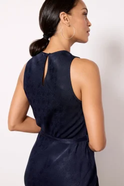 Dresses<CLOTH AND STONE Hammered Satin Slip Dress Midnight