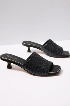 Shoes<SPLENDID FOOTWEAR Hampton Woven Heel Sandal Black
