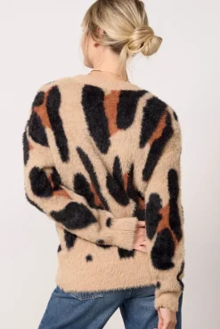 Sweaters<EVEREVE Harley Pullover Taupe/Blackleopard