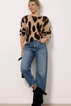 Sweaters<EVEREVE Harley Pullover Taupe/Blackleopard