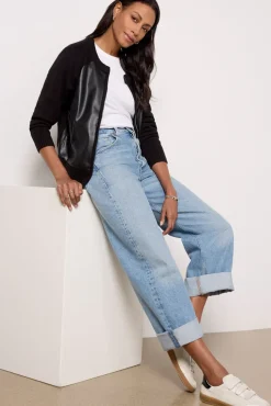 Sweaters<EVEREVE Harlow Bomber Cardigan Black