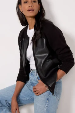 Sweaters<EVEREVE Harlow Bomber Cardigan Black