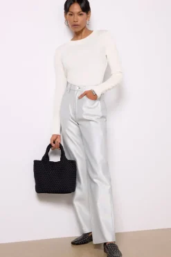 Sweaters<EVEREVE Harlow Leather Pullover Winterwhite