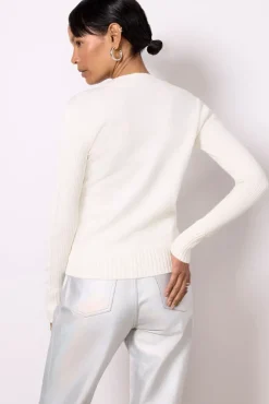 Sweaters<EVEREVE Harlow Leather Pullover Winterwhite