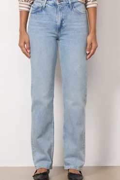 Jeans<RAG AND BONE Harlow Midrise Full Length Straight Bloomfield