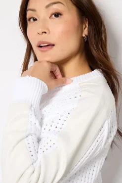 Blazers & Jackets<EVEREVE Harlow Open Stitch Bomber White