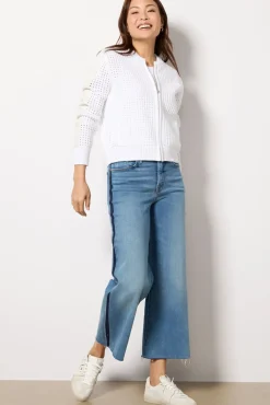 Blazers & Jackets<EVEREVE Harlow Open Stitch Bomber White