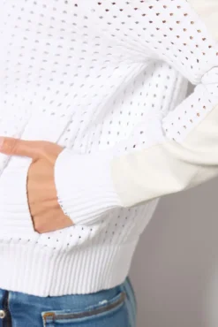 Blazers & Jackets<EVEREVE Harlow Open Stitch Bomber White