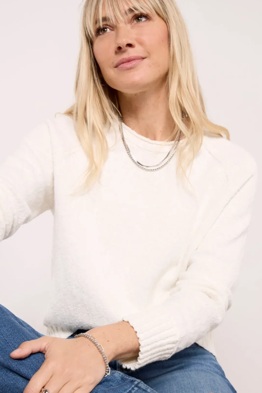 Sweaters<EVEREVE Harriett Roll Neck Pullover White