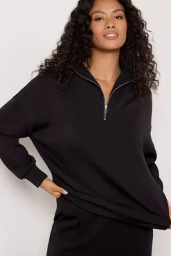 Matching Sets|Sweatshirts<VARLEY Hawley Half Zip Sweat Black