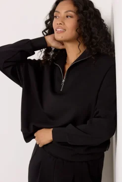 Matching Sets|Sweatshirts<VARLEY Hawley Half Zip Sweat Black