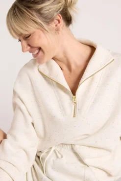 Sweatshirts<VARLEY Hawley Half Zip Sweat Ivorymarlfleck