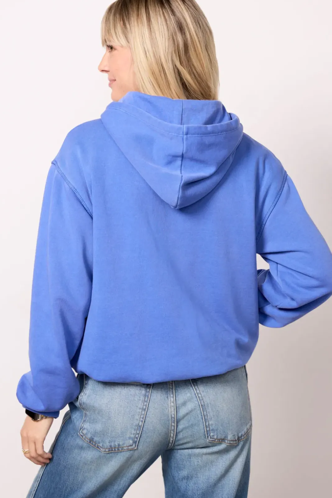 Sweatshirts<EVEREVE Hayden Bubble Hem Hoodie Cobalt