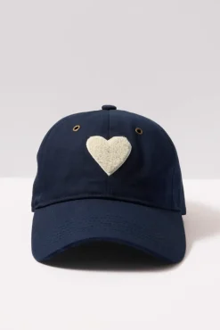 Hats<EVEREVE Heart Baseball Hat Navy