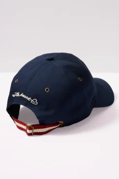 Hats<EVEREVE Heart Baseball Hat Navy