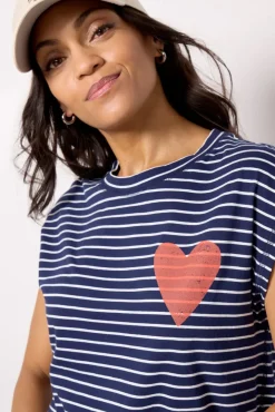 Tops & Tees<EVEREVE Heart Muscle Tank Navystripe