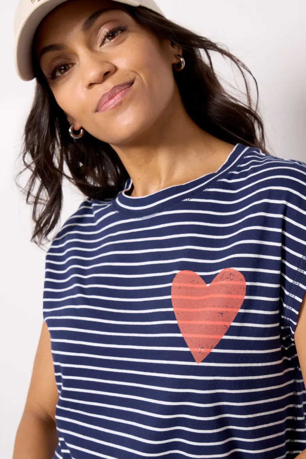 Tops & Tees<EVEREVE Heart Muscle Tank Navystripe