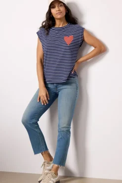 Tops & Tees<EVEREVE Heart Muscle Tank Navystripe