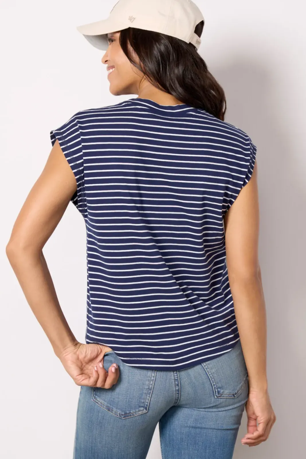 Tops & Tees<EVEREVE Heart Muscle Tank Navystripe