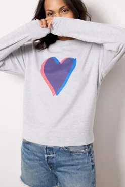 Sweatshirts<EVEREVE Heart Sweatshirt Grey/Blue