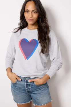 Sweatshirts<EVEREVE Heart Sweatshirt Grey/Blue