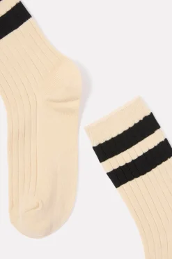 Socks<LE BON SHOPPE Her Varsity Socks Cream/Black