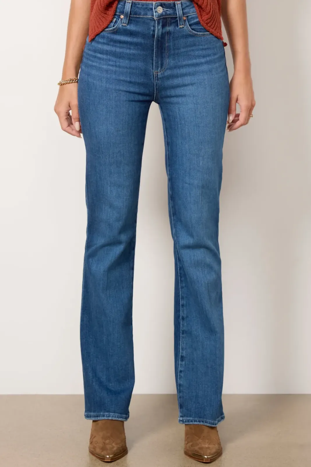Jeans<PAIGE High Rise Laurel Canyon 32` Acapella