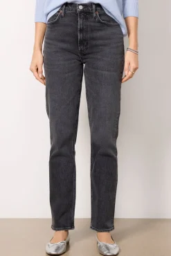Jeans<AGOLDE High Rise Stove Pipe Metal
