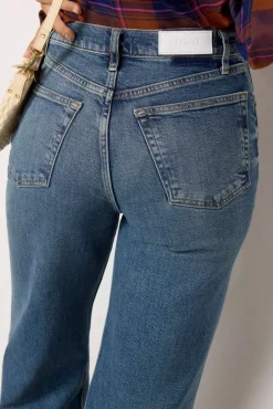 Jeans<RE/DONE High Rise Wide Leg Crop Craftedindigo