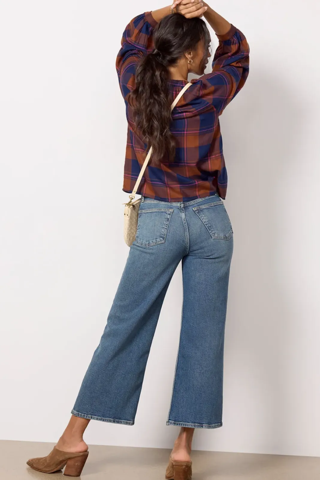Jeans<RE/DONE High Rise Wide Leg Crop Craftedindigo