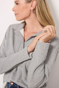 Sweatshirts<EVEREVE Hillary Collared Sweatshirt Greyheather