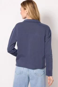 Sweatshirts<EVEREVE Hillary Collared Sweatshirt Navy