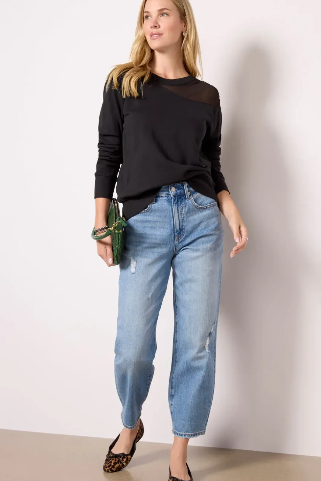 Sweatshirts<EVEREVE Hollis Mesh Inset Sweatshirt Black