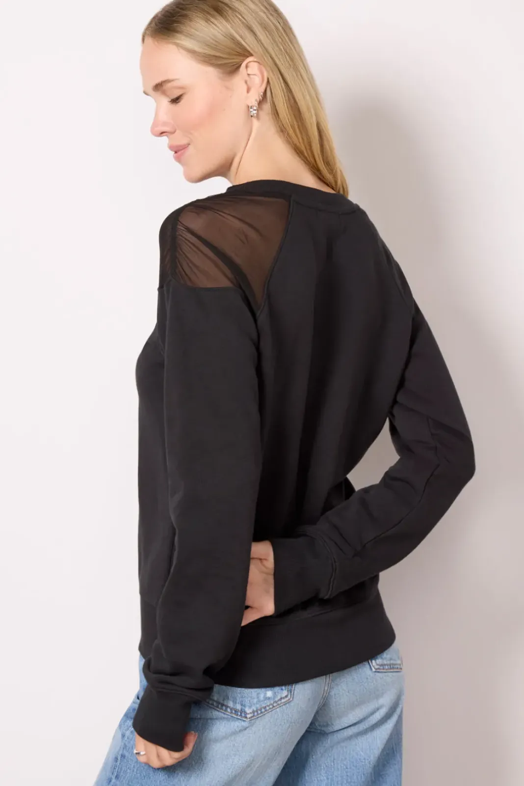 Sweatshirts<EVEREVE Hollis Mesh Inset Sweatshirt Black
