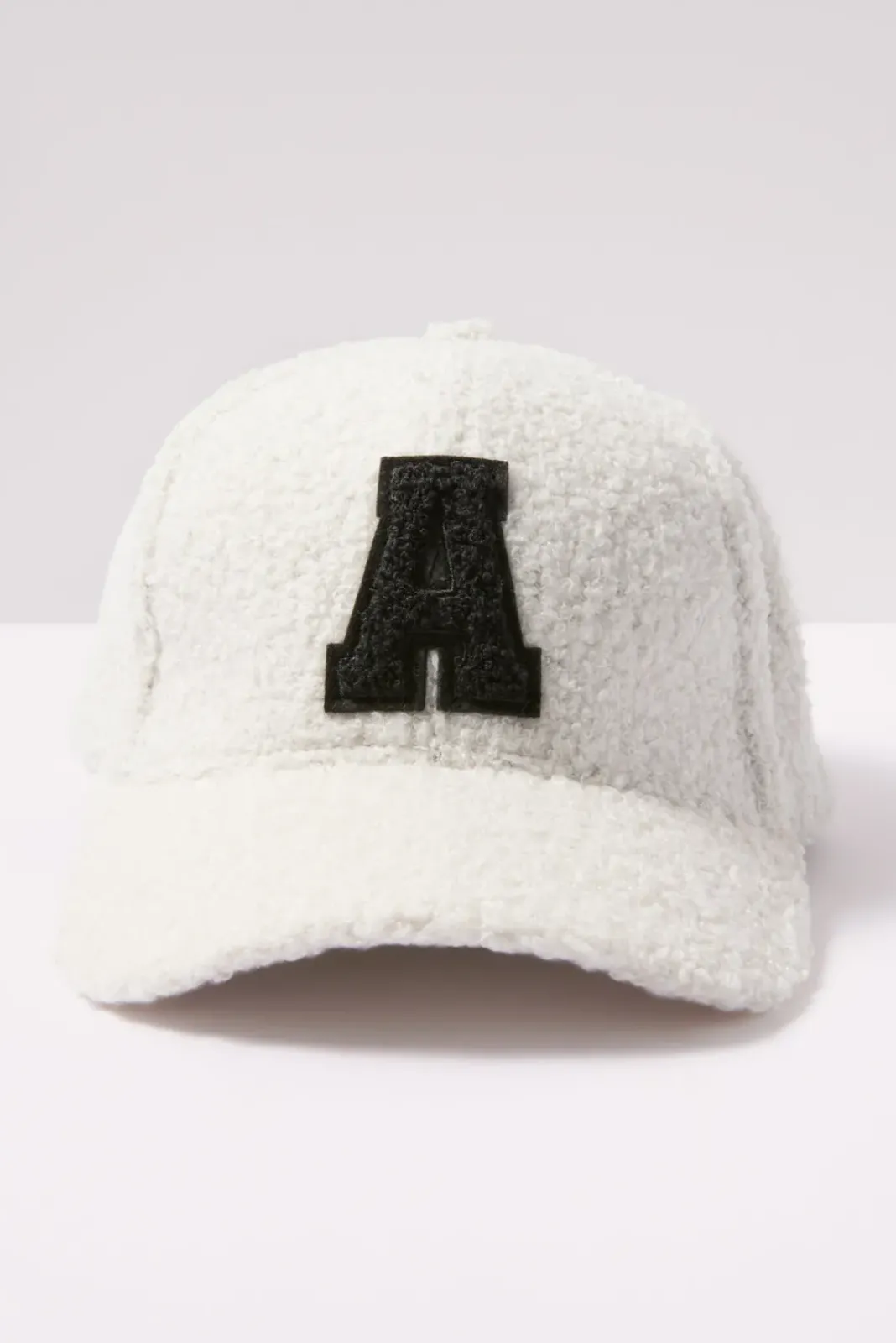 Hats<EVEREVE Initial Sherpa Baseball Hat Ivory