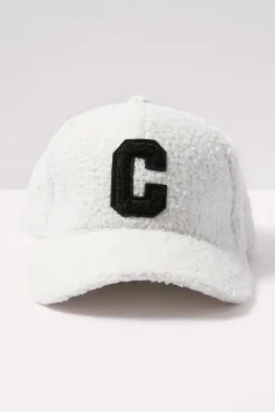 Hats<EVEREVE Initial Sherpa Baseball Hat Ivory